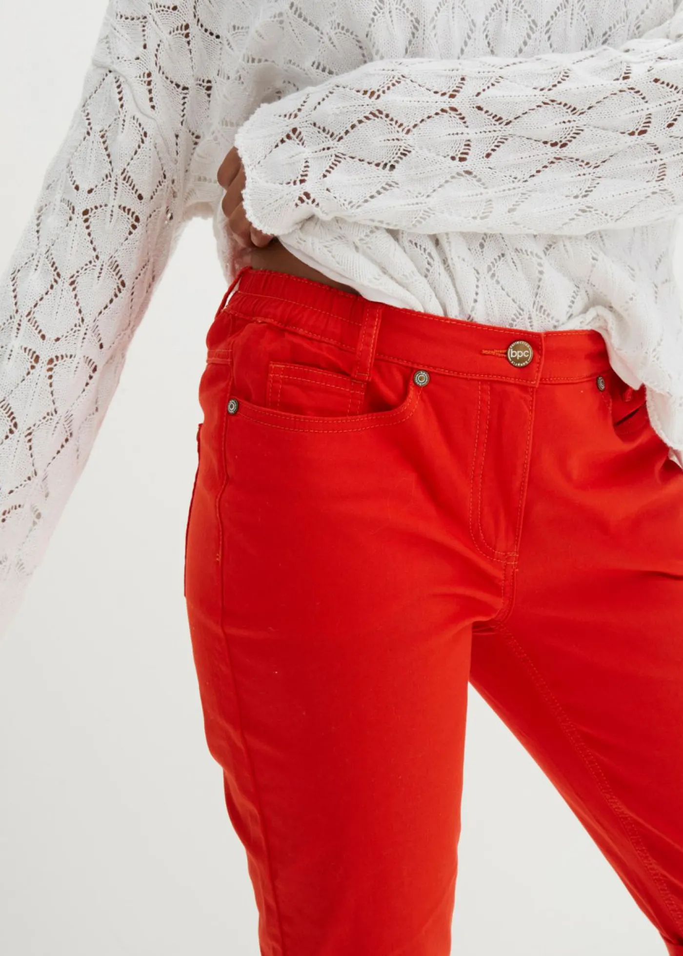 bonprix bonprix Bermudas con cintura elástica rojo pimentón Discount