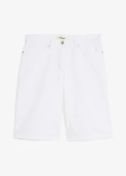 bonprix bonprix Bermudas con dobladillo abierto Blanco Outlet