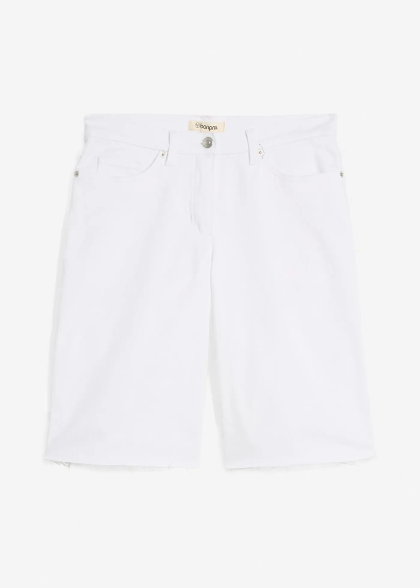 bonprix bonprix Bermudas con dobladillo abierto Blanco Outlet