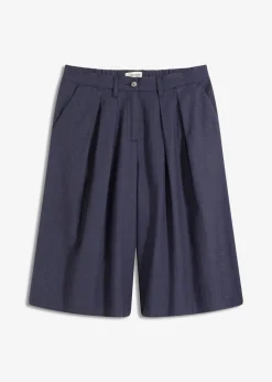 bonprix bonprix Bermudas con pinzas negro-índigo moteado New