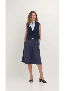 bonprix bonprix Bermudas con pinzas negro-índigo moteado New