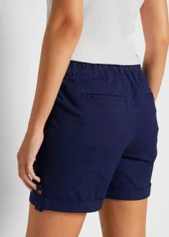 bonprix bonprix Bermudas de algodón con cinturilla elástica Azul noche Discount