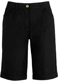 bonprix bonprix Bermudas de algodón con cinturilla cómoda Negro Hot