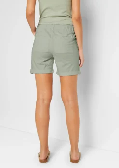 bonprix bonprix Bermudas de algodón con cinturilla elástica Verde Online