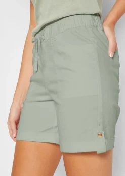 bonprix bonprix Bermudas de algodón con cinturilla elástica Verde Online