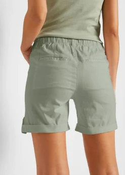 bonprix bonprix Bermudas de algodón con cinturilla elástica Verde Online