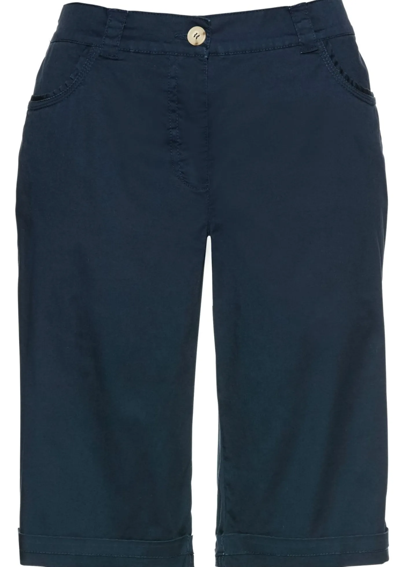 bonprix bonprix Bermudas de algodón con cinturilla cómoda Azul marino