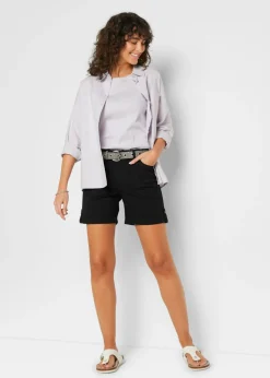 bonprix bonprix Bermudas de algodón con cinturilla elástica Negro Best