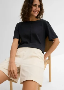 bonprix bonprix Bermudas de algodón puro gris guijarro Sale