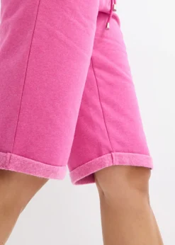 bonprix bonprix Bermudas de chándal con dobladillo fucsia moteado Outlet