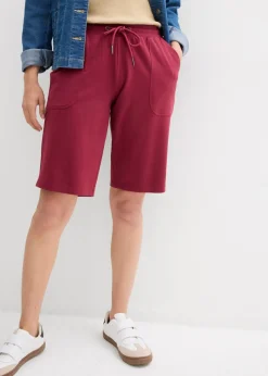 bonprix bonprix Bermudas de chándal de algodón puro Rojo azalea New