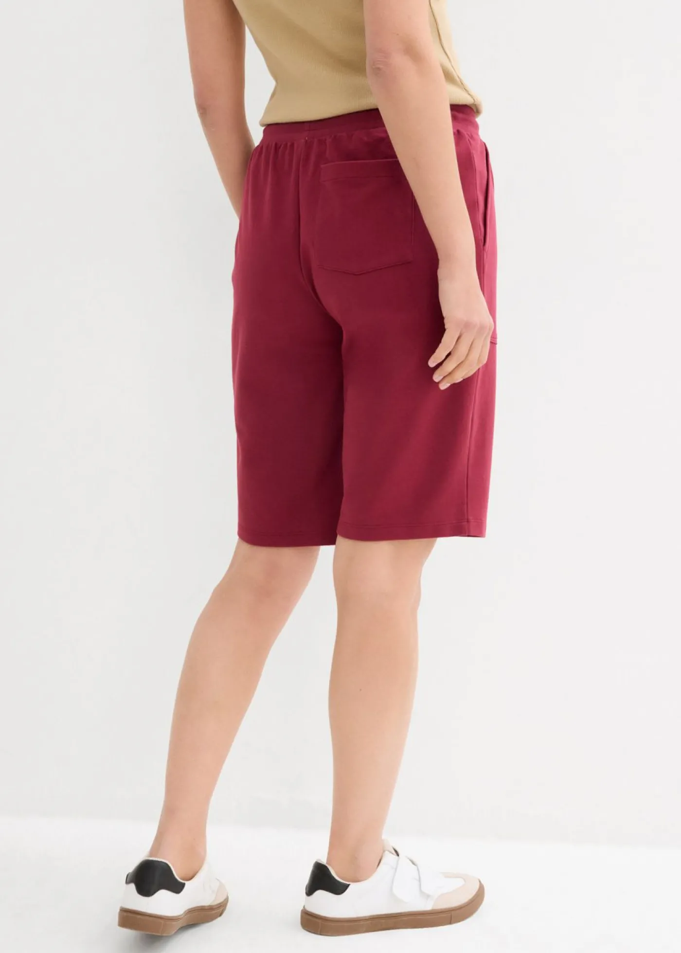 bonprix bonprix Bermudas de chándal de algodón puro Rojo azalea New