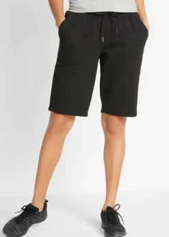 bonprix bonprix Bermudas de chándal de algodón puro Negro Outlet