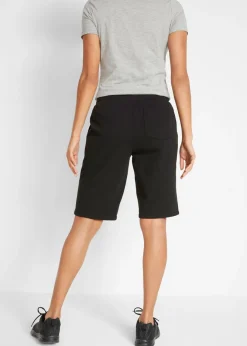 bonprix bonprix Bermudas de chándal de algodón puro Negro Outlet