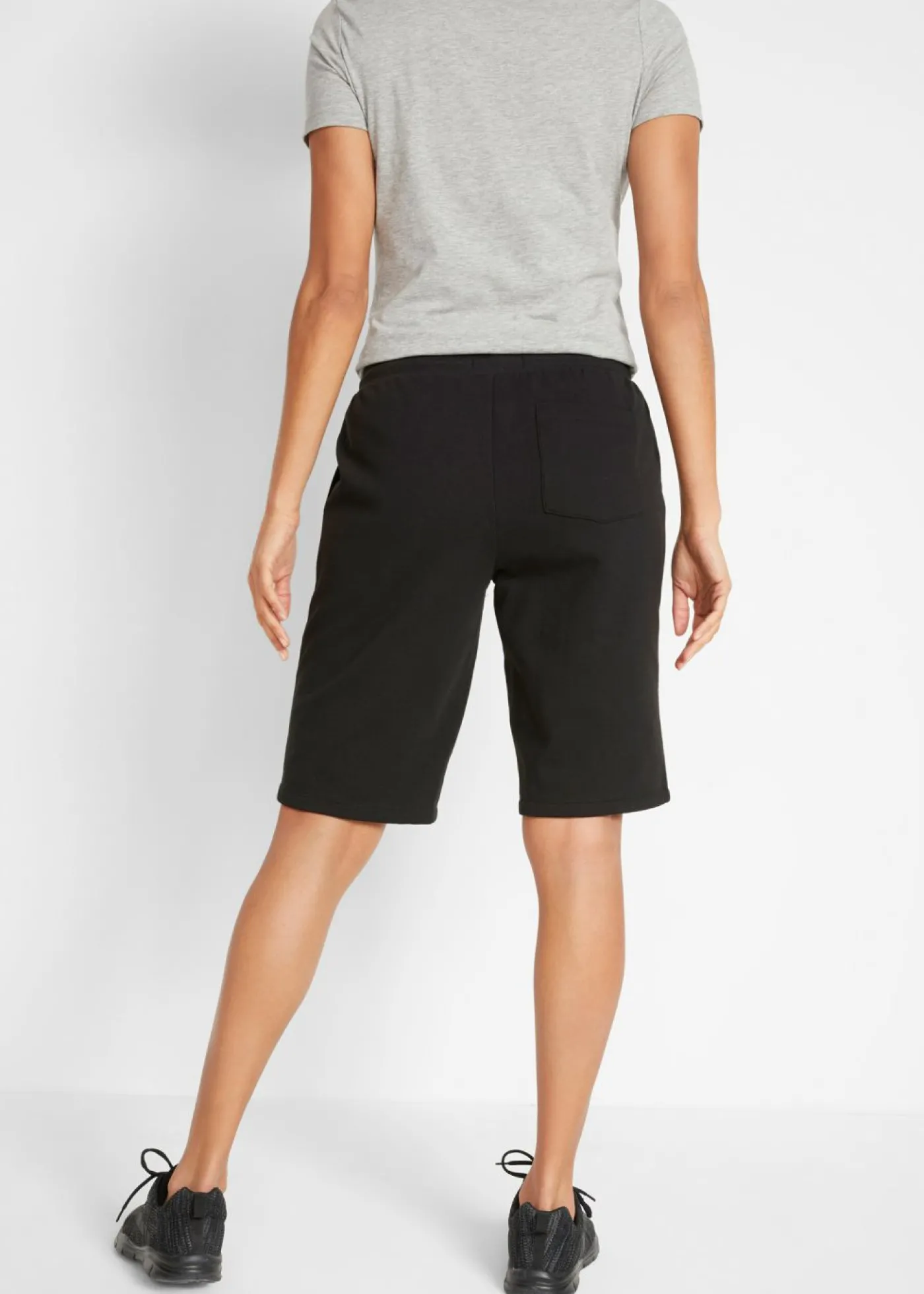 bonprix bonprix Bermudas de chándal de algodón puro Negro Outlet