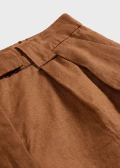 bonprix bonprix Bermudas de lino puro Marrón coñac Discount