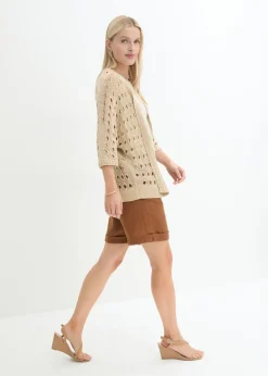 bonprix bonprix Bermudas de lino puro Marrón coñac Discount
