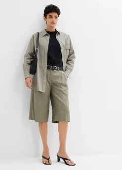 bonprix bonprix Bermudas de lyocell fluido verde oliva mate Clearance
