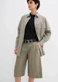 bonprix bonprix Bermudas de lyocell fluido verde oliva mate Clearance