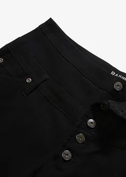 bonprix bonprix Bermudas de mezcla de algodón elástico Negro Discount