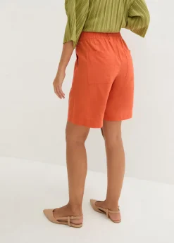 bonprix bonprix Bermudas de mezcla de lino y viscosa Naranja cobrizo New