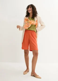 bonprix bonprix Bermudas de mezcla de lino y viscosa Naranja cobrizo New