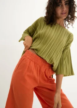 bonprix bonprix Bermudas de mezcla de lino y viscosa Naranja cobrizo New