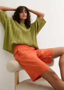 bonprix bonprix Bermudas de mezcla de lino y viscosa Naranja cobrizo New
