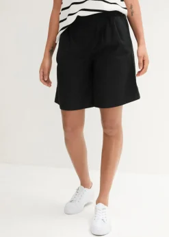 bonprix bonprix Bermudas de mezcla de lino y algodón Negro Online