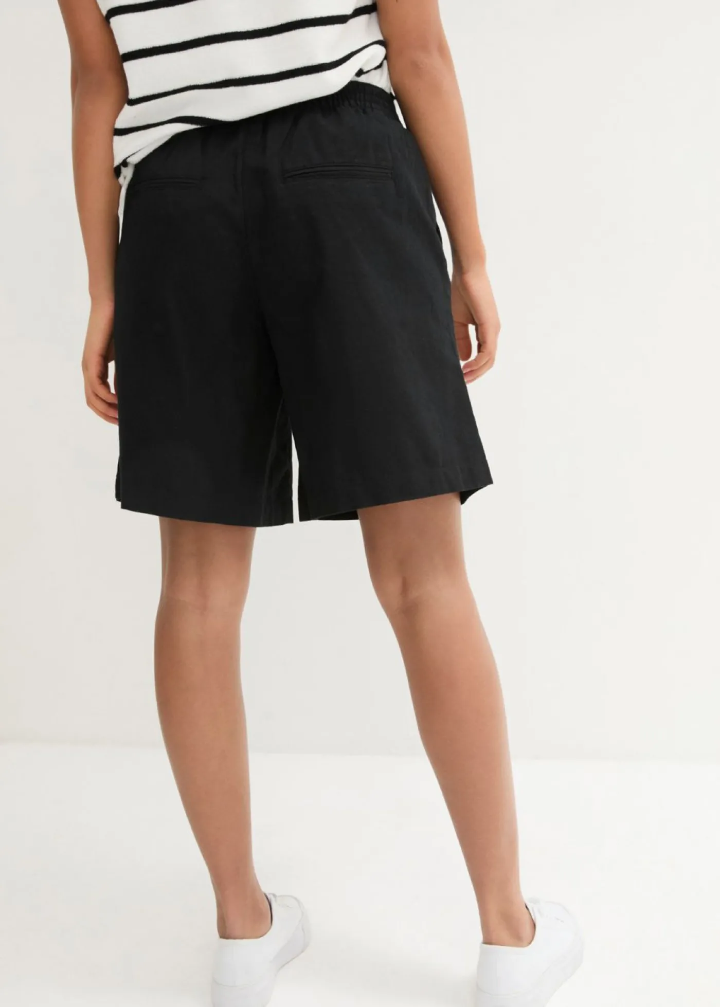 bonprix bonprix Bermudas de mezcla de lino y algodón Negro Online