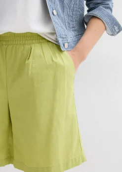 bonprix bonprix Bermudas de mezcla de lino y algodón pistacho mate
