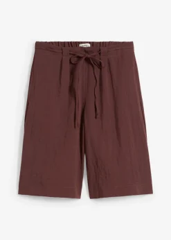 bonprix bonprix Bermudas de mezcla de viscosa fluida Marrón tierra Best
