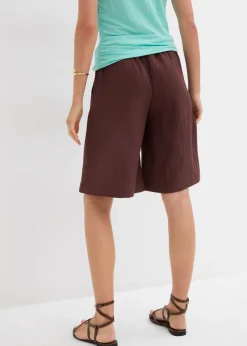 bonprix bonprix Bermudas de mezcla de viscosa fluida Marrón tierra Best