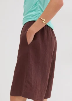 bonprix bonprix Bermudas de mezcla de viscosa fluida Marrón tierra Best