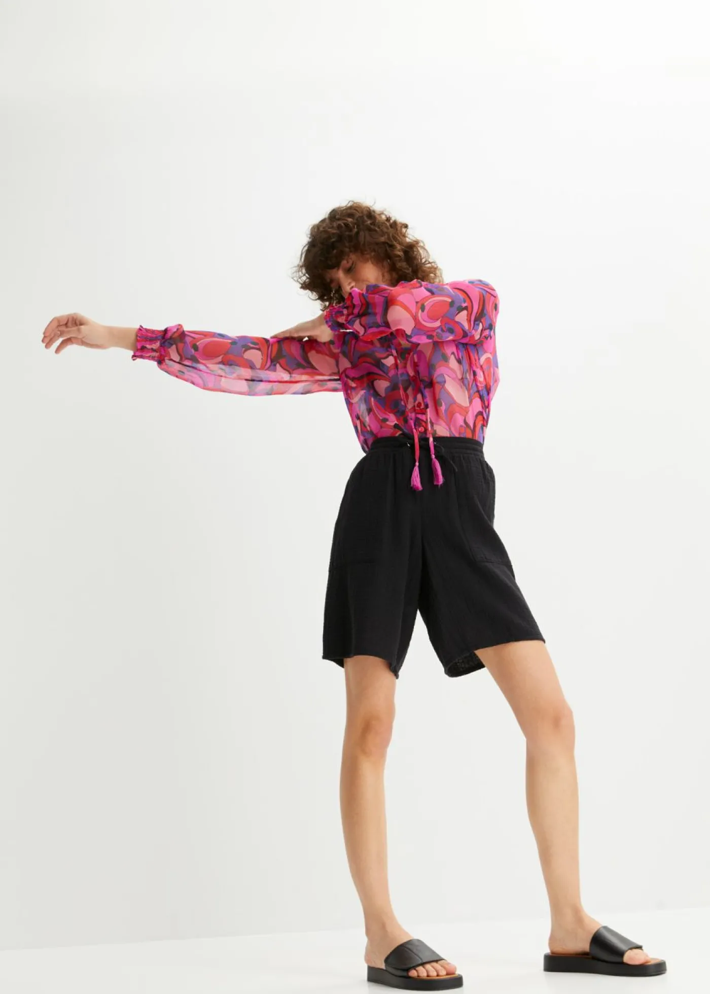 bonprix bonprix Bermudas de muselina sin cierre Arena claro Clearance