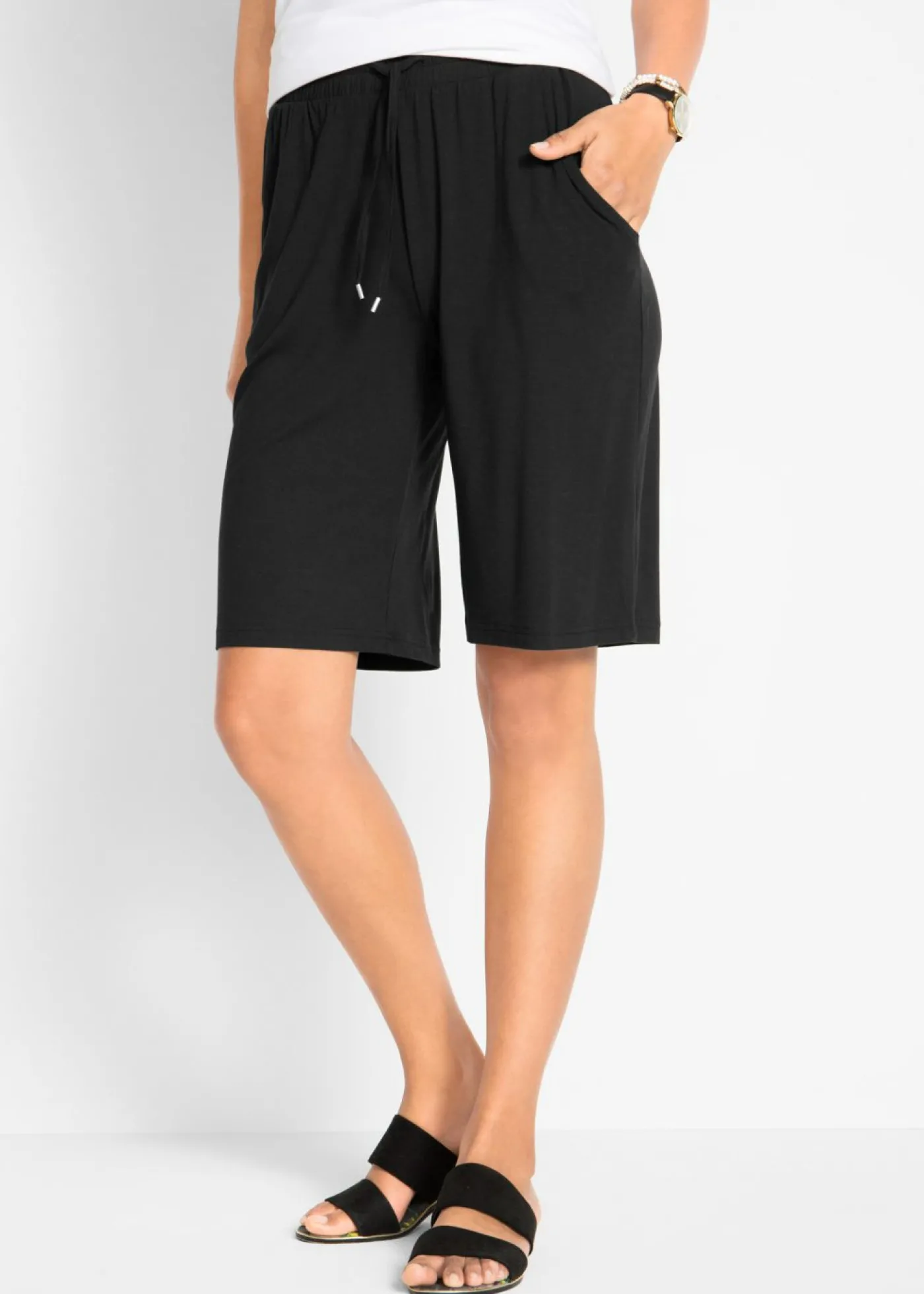 bonprix bonprix Bermudas de punto Negro Discount