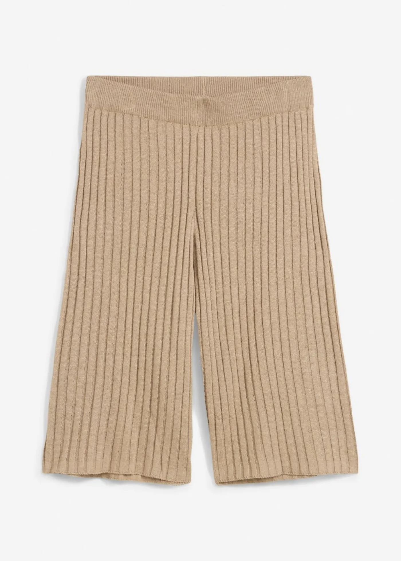 bonprix bonprix Bermudas de punto de mezcla de viscosa con talle alto beige-kaki New