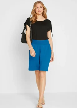 bonprix bonprix Bermudas de punto de mezcla de viscosa Azul
