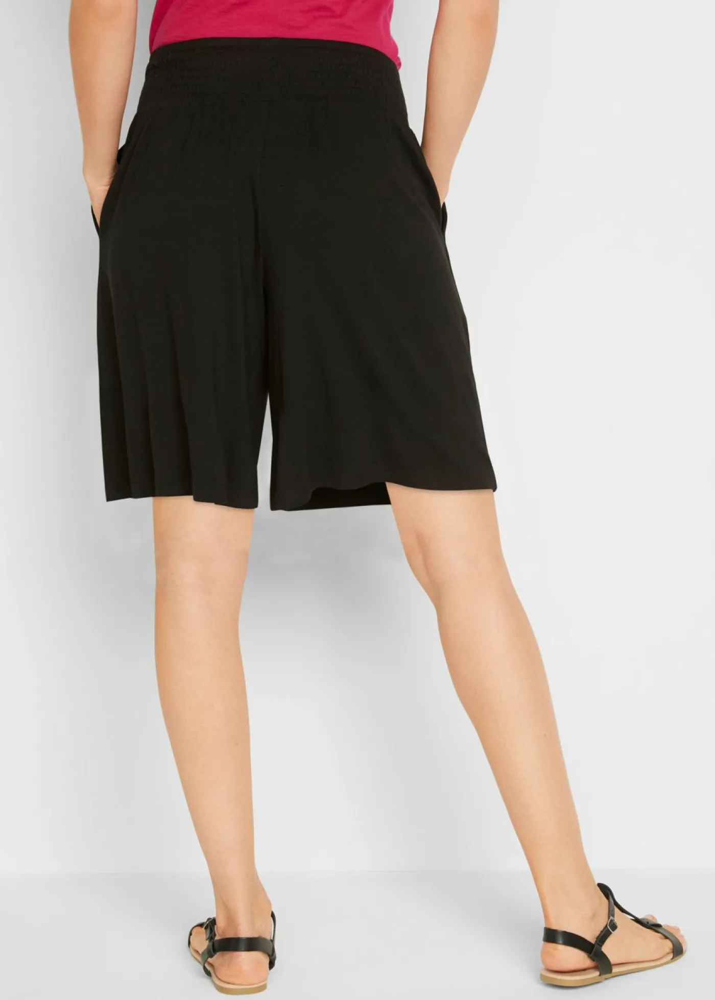 bonprix bonprix Bermudas de punto de mezcla de viscosa Negro