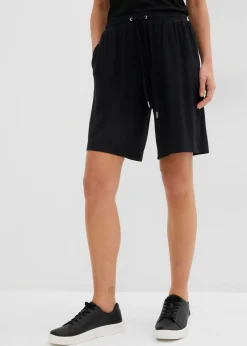 bonprix bonprix Bermudas de punto de viscosa fluida Negro Best