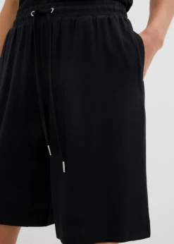bonprix bonprix Bermudas de punto de viscosa fluida Negro Best