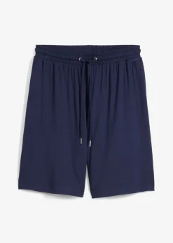bonprix bonprix Bermudas de punto de viscosa fluida Azul marino Outlet