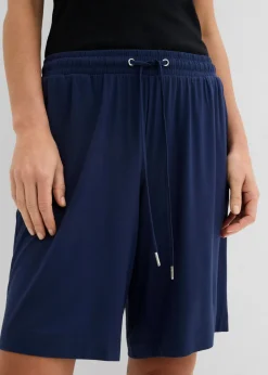 bonprix bonprix Bermudas de punto de viscosa fluida Azul marino Outlet