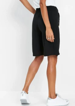bonprix bonprix Bermudas de viscosa con cinturón Negro Clearance