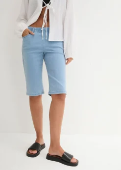 bonprix bonprix Bermudas elásticas (2 unidades) negro / azul claro denim