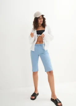 bonprix bonprix Bermudas elásticas (2 unidades) negro / azul claro denim