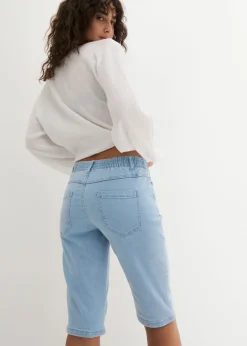 bonprix bonprix Bermudas elásticas (2 unidades) negro / azul claro denim