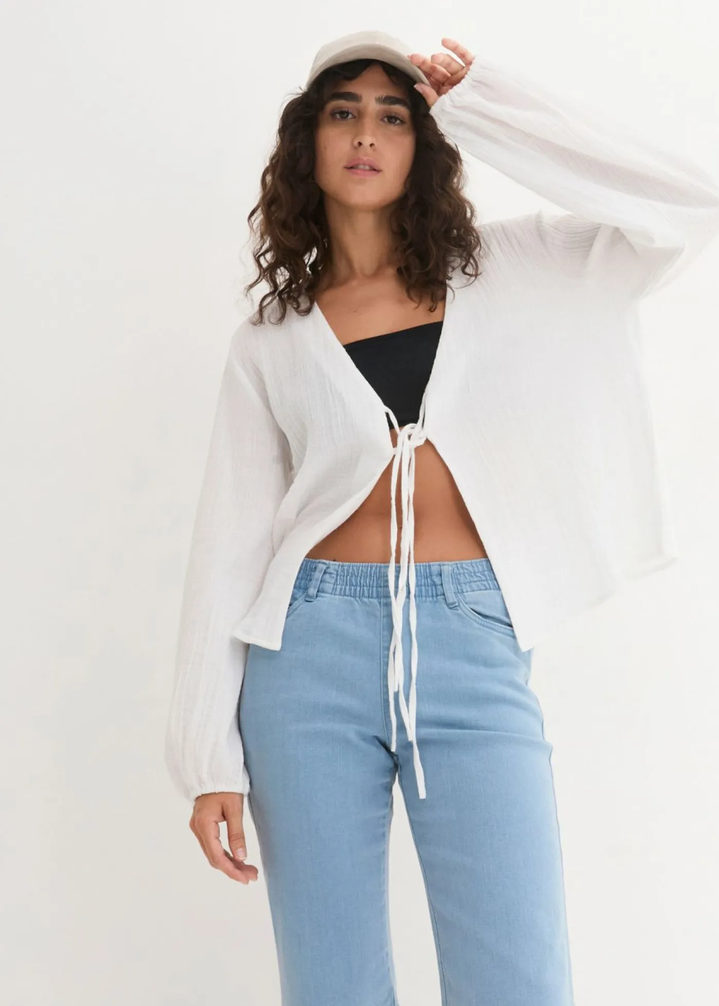 bonprix bonprix Bermudas elásticas (2 unidades) negro / azul claro denim