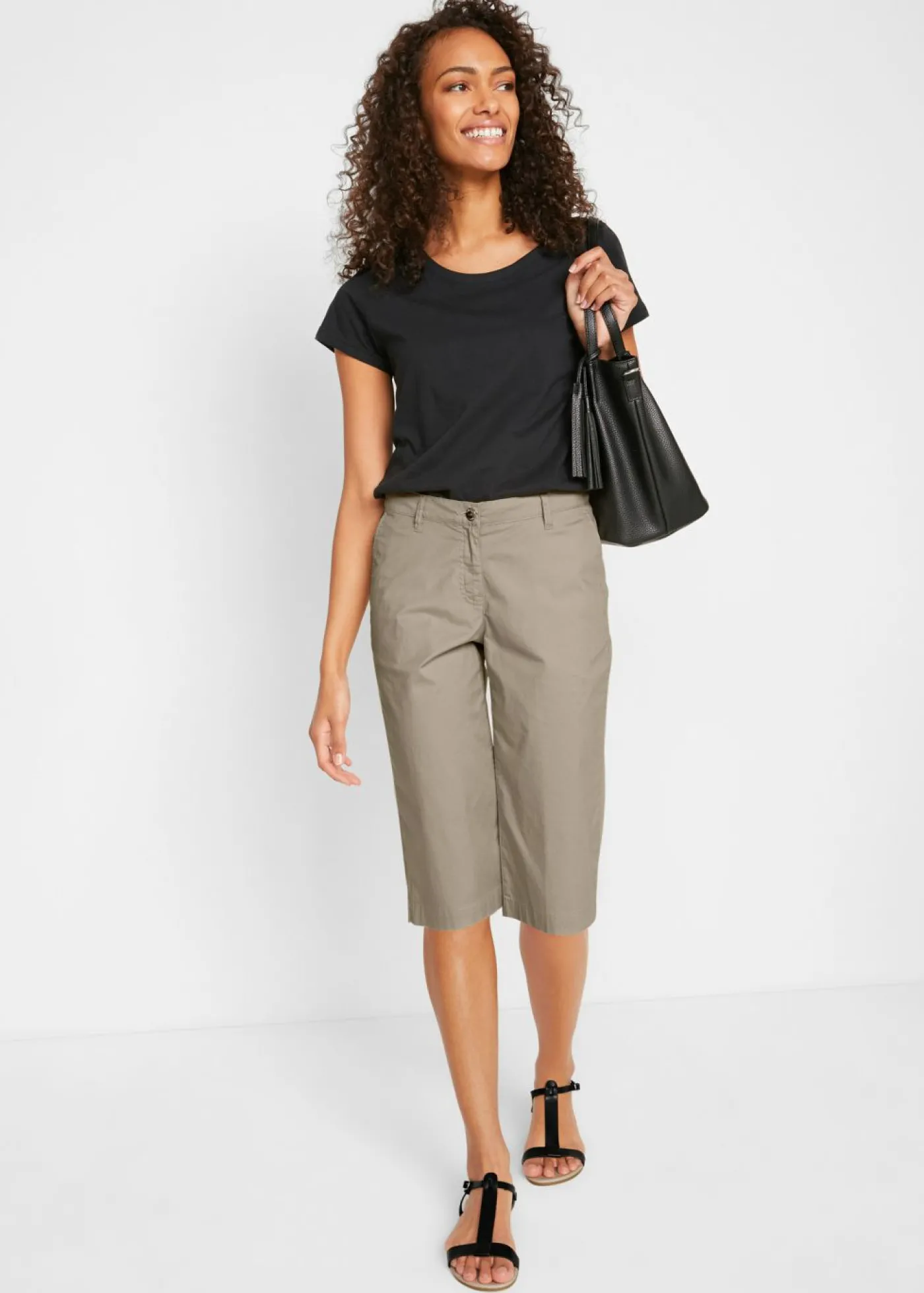 bonprix bonprix Bermudas largas con cintura elástica Arena Sale