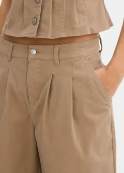bonprix bonprix Bermudas largas de mezcla de algodón elástico arcilla Online